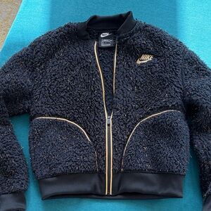 Nike Black and Gold Textured Jacket
